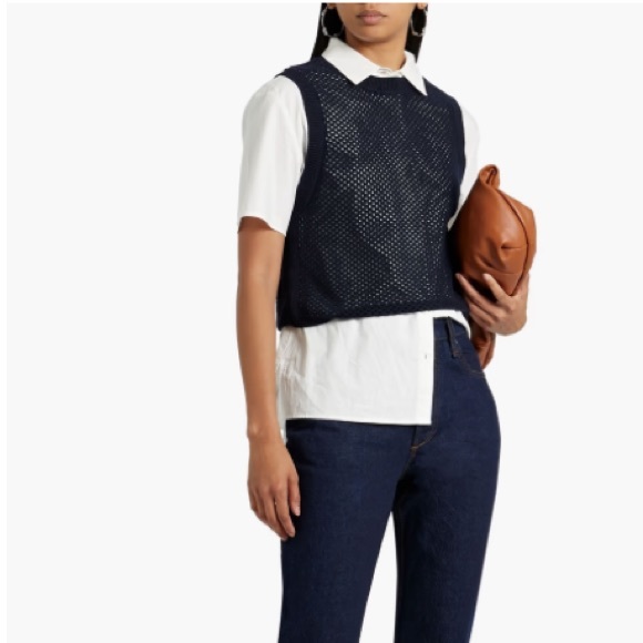 NWT! RAG & BONE Carson pointelle-knit cotton and cashmere-blend vest - Picture 2 of 6